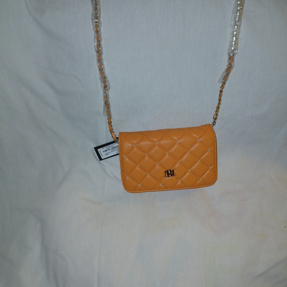 Elegant Coral Quilted Crossbody Bag